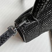 BALENCIAGA | Hourglass XS Handbag With Rhinestones In Black 19x8x13 cm - 5