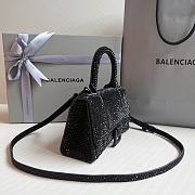 BALENCIAGA | Hourglass XS Handbag With Rhinestones In Black 19x8x13 cm - 3