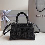 BALENCIAGA | Hourglass XS Handbag With Rhinestones In Black 19x8x13 cm - 4
