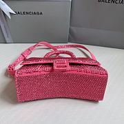 BALENCIAGA | Hourglass XS Handbag With Rhinestones In Pink 19x8x13 cm - 5