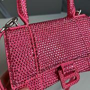 BALENCIAGA | Hourglass XS Handbag With Rhinestones In Pink 19x8x13 cm - 4