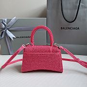 BALENCIAGA | Hourglass XS Handbag With Rhinestones In Pink 19x8x13 cm - 3