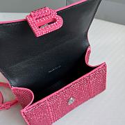 BALENCIAGA | Hourglass XS Handbag With Rhinestones In Pink 19x8x13 cm - 2
