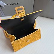 BALENCIAGA | Hourglass XS Handbag With Rhinestones In Yellow 19x8x13 cm - 6