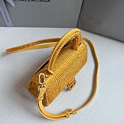 BALENCIAGA | Hourglass XS Handbag With Rhinestones In Yellow 19x8x13 cm - 5