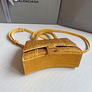 BALENCIAGA | Hourglass XS Handbag With Rhinestones In Yellow 19x8x13 cm - 4