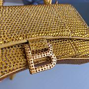 BALENCIAGA | Hourglass XS Handbag With Rhinestones In Yellow 19x8x13 cm - 3
