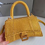 BALENCIAGA | Hourglass XS Handbag With Rhinestones In Yellow 19x8x13 cm - 2
