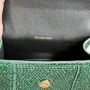 BALENCIAGA | Hourglass XS Handbag With Rhinestones In Green 19x8x13 cm - 5