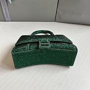 BALENCIAGA | Hourglass XS Handbag With Rhinestones In Green 19x8x13 cm - 4