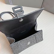 BALENCIAGA | Hourglass XS Handbag With Rhinestones In Grey 19x8x13 cm - 4
