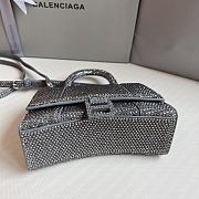 BALENCIAGA | Hourglass XS Handbag With Rhinestones In Grey 19x8x13 cm - 2