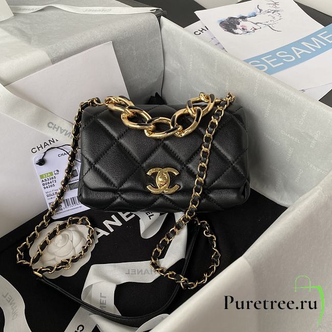 Chanel Mini Flap Bag With Big Chain Black AS3365 size 17x8.5x11.5 cm - 1