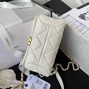 Chanel Mini Flap Bag With Big Chain White AS3365 size 17x8.5x11.5 cm - 6
