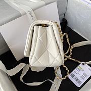 Chanel Mini Flap Bag With Big Chain White AS3365 size 17x8.5x11.5 cm - 5