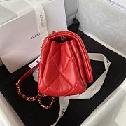 Chanel Mini Flap Bag With Big Chain Red AS3365 size 17x8.5x11.5 cm - 6