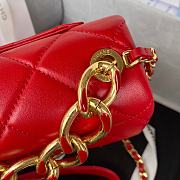 Chanel Mini Flap Bag With Big Chain Red AS3365 size 17x8.5x11.5 cm - 5