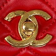 Chanel Mini Flap Bag With Big Chain Red AS3365 size 17x8.5x11.5 cm - 4