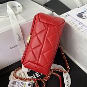 Chanel Mini Flap Bag With Big Chain Red AS3365 size 17x8.5x11.5 cm - 3
