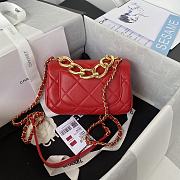 Chanel Mini Flap Bag With Big Chain Red AS3365 size 17x8.5x11.5 cm - 2
