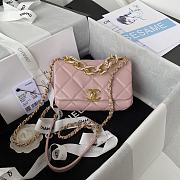 Chanel Mini Flap Bag With Big Chain Light Pink AS3365 size 17x8.5x11.5 cm - 1