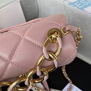 Chanel Mini Flap Bag With Big Chain Light Pink AS3365 size 17x8.5x11.5 cm - 6