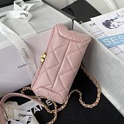 Chanel Mini Flap Bag With Big Chain Light Pink AS3365 size 17x8.5x11.5 cm - 5