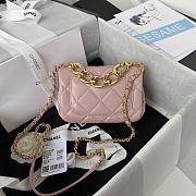 Chanel Mini Flap Bag With Big Chain Light Pink AS3365 size 17x8.5x11.5 cm - 4