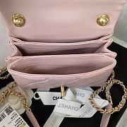Chanel Mini Flap Bag With Big Chain Light Pink AS3365 size 17x8.5x11.5 cm - 2