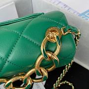Chanel Mini Flap Bag With Big Chain Green AS3365 size 17x8.5x11.5 cm - 5