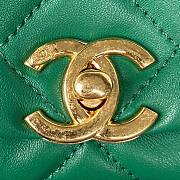 Chanel Mini Flap Bag With Big Chain Green AS3365 size 17x8.5x11.5 cm - 4