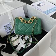 Chanel Mini Flap Bag With Big Chain Green AS3365 size 17x8.5x11.5 cm - 2