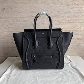 CELINE | Mini Luggage Handbag Drummed Calfskin Black 31x31x18 cm