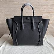 CELINE | Mini Luggage Handbag Drummed Calfskin Black 31x31x18 cm - 5