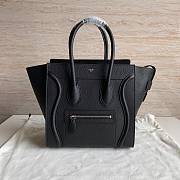 CELINE | Micro Luggage Handbag Drummed Calfskin Black 27x27x15 cm - 1