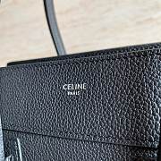 CELINE | Micro Luggage Handbag Drummed Calfskin Black 27x27x15 cm - 6
