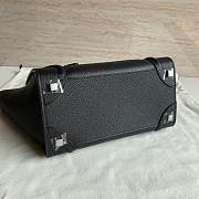 CELINE | Micro Luggage Handbag Drummed Calfskin Black 27x27x15 cm - 5