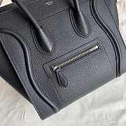 CELINE | Micro Luggage Handbag Drummed Calfskin Black 27x27x15 cm - 3