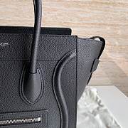 CELINE | Micro Luggage Handbag Drummed Calfskin Black 27x27x15 cm - 2