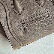CELINE | Mini Luggage Handbag Drummed Calfskin Souris 31x31x18 cm - 6