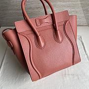 CELINE | Micro Luggage Bag Drummed Calfskin Terracotta 27x27x15 cm - 6