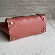 CELINE | Micro Luggage Bag Drummed Calfskin Terracotta 27x27x15 cm - 5