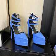 Versace Ankle Strap Pumps Blue Heel 14.5 cm - 4