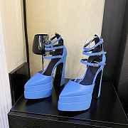 Versace Ankle Strap Pumps Blue Heel 14.5 cm - 2