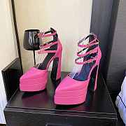 Versace Ankle Strap Pumps Pink Heel 14.5 cm - 4