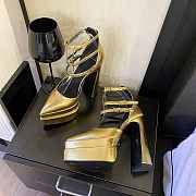 Versace Ankle Strap Pumps Gold Heel 14.5 cm - 4