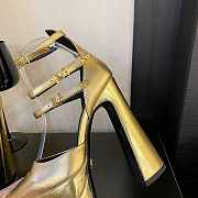Versace Ankle Strap Pumps Gold Heel 14.5 cm - 3