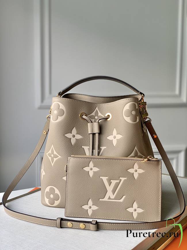 Louis Vuitton | NÉONOÉ MM Tourterelle Gray/Cream Bicolor Monogram Empreinte  - 1
