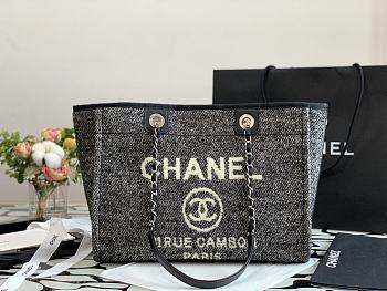 CHANEL | Deauville Medium Tote Bag Black 34 cm