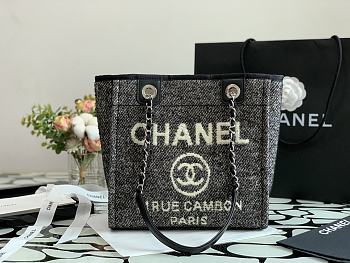 CHANEL | Deauville Small Tote Bag Black 28 cm